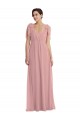 Sleeveless Halter Neck Soft Chiffon Dusty Pink Long Semi Formal Evening Dress Canada Clearance