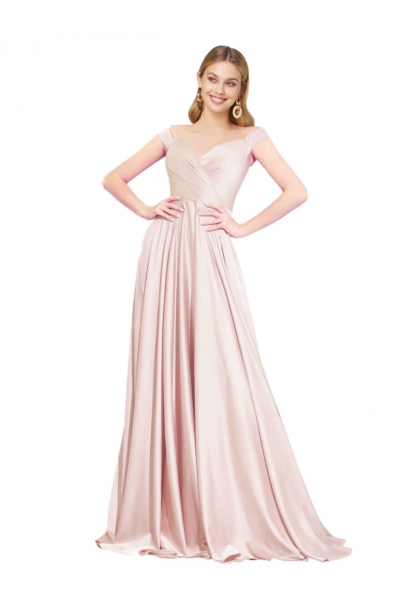 Sleeveless High Neck Satin Pink Long Formal Evening Dress Canada Clearance