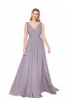 Sleeveless High Neck Soft Chiffon Dusty Rose Long Formal Evening Dress Canada Clearance