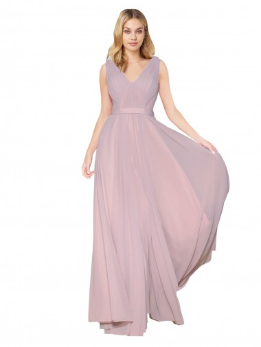 Sleeveless High Neck Soft Chiffon Primrose Long Formal Evening Dress Canada Clearance