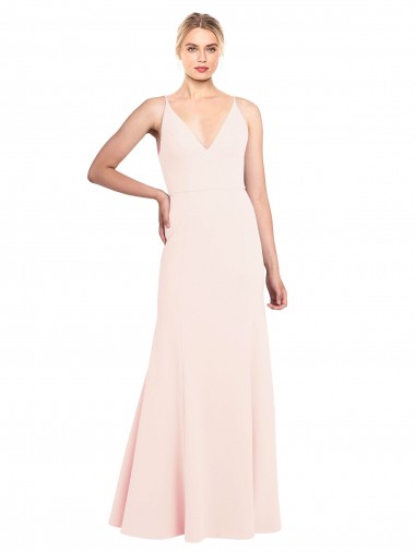 Sleeveless High Neck Stretch Crepe Pink Long Formal Evening Dress Canada Clearance