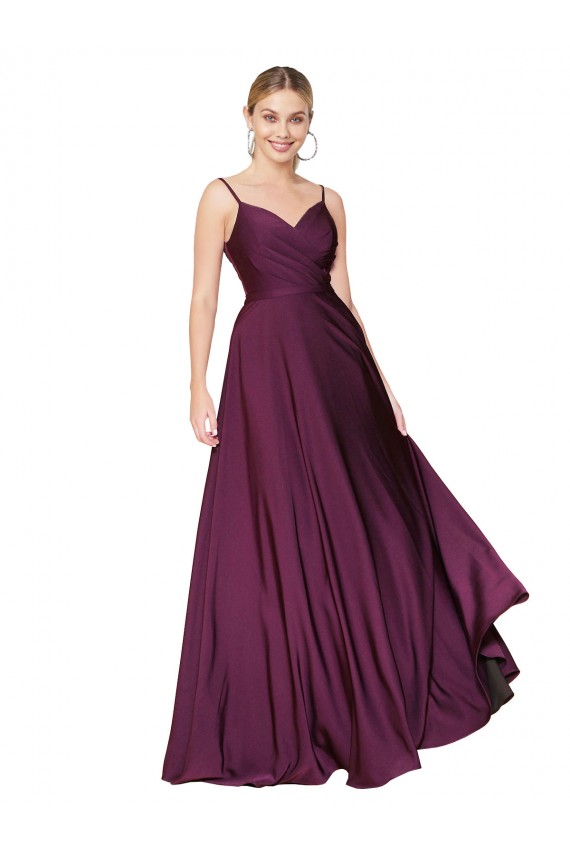 Sleeveless High Neck Stretch Crepe Wild Berry Long Formal Evening Dress Canada Clearance