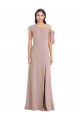 Sleeveless Off the Shoulder Stretch Crepe Dusty Pink Long Formal Evening Dress Canada Clearance