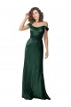 Sleeveless Spaghetti Straps Stretch Satin Hunter Long Formal Evening Dress Canada Clearance