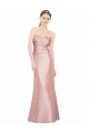 Sleeveless Strapless Stretch Satin Long Formal Evening Dress Canada Clearance