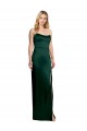Sleeveless Strapless Stretch Satin Hunter Long Formal Evening Dress Canada Clearance