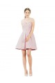 Sleeveless Sweetheart Satin Pink Knee Length Evening Dress Canada Clearance