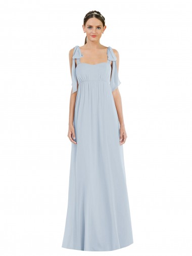 Sleeveless Sweetheart Soft Chiffon Sea Glass Long Semi Formal Evening Dress Canada Clearance