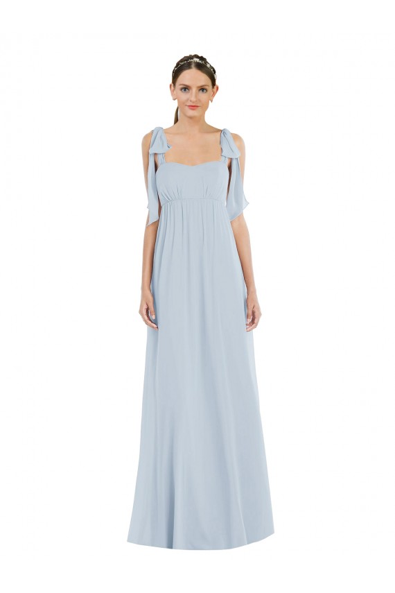 Sleeveless Sweetheart Soft Chiffon Sea Glass Long Semi Formal Evening Dress Canada Clearance