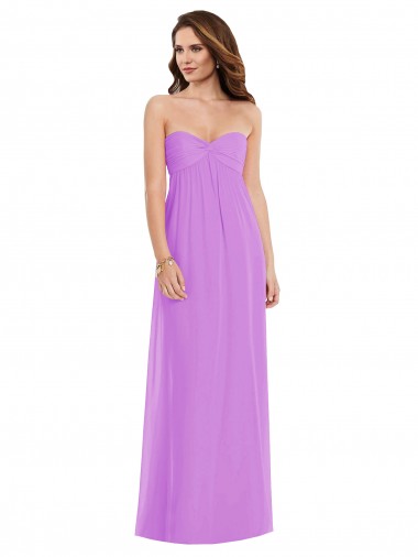 Sleeveless Sweetheart Soft Chiffon Violet Long Semi Formal Evening Dress Canada Clearance