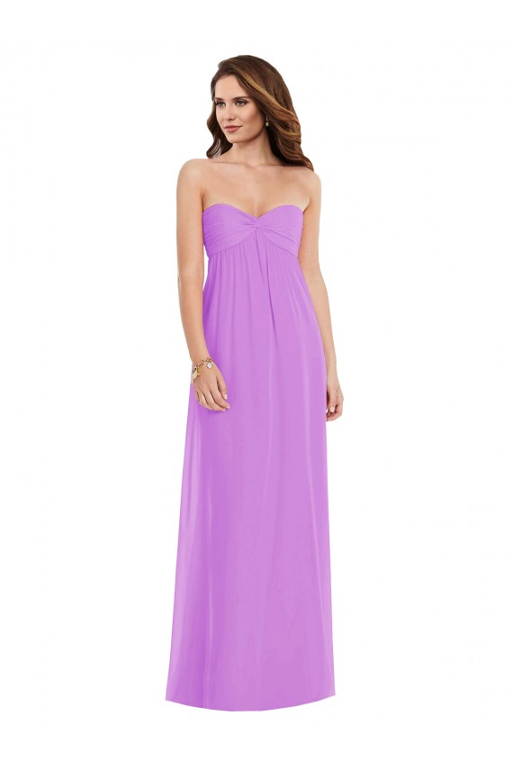 Sleeveless Sweetheart Soft Chiffon Violet Long Semi Formal Evening Dress Canada Clearance