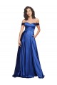 Sleeveless Sweetheart Stretch Satin Royal Blue Sweep Train Formal Evening Dress Canada Clearance