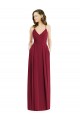 Sleeveless V-Neck Soft Chiffon Burgundy Long Semi Formal Evening Dress Canada Clearance