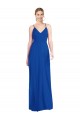 Sleeveless V-Neck Soft Chiffon Royal Blue Long Formal Dress Canada Clearance