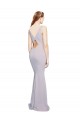 Sleeveless V-Neck Stretch Crepe Arctic Lilac Long Formal Evening Dress Canada Clearance