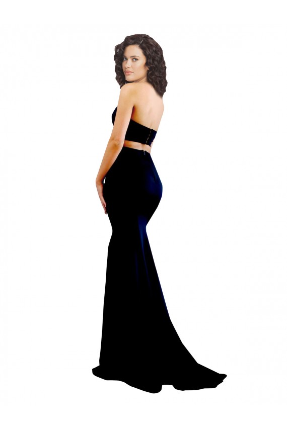 Sleeveless High Neck Stretch Crepe Black Mermaid Long Formal Evening Dress Canada Clearance