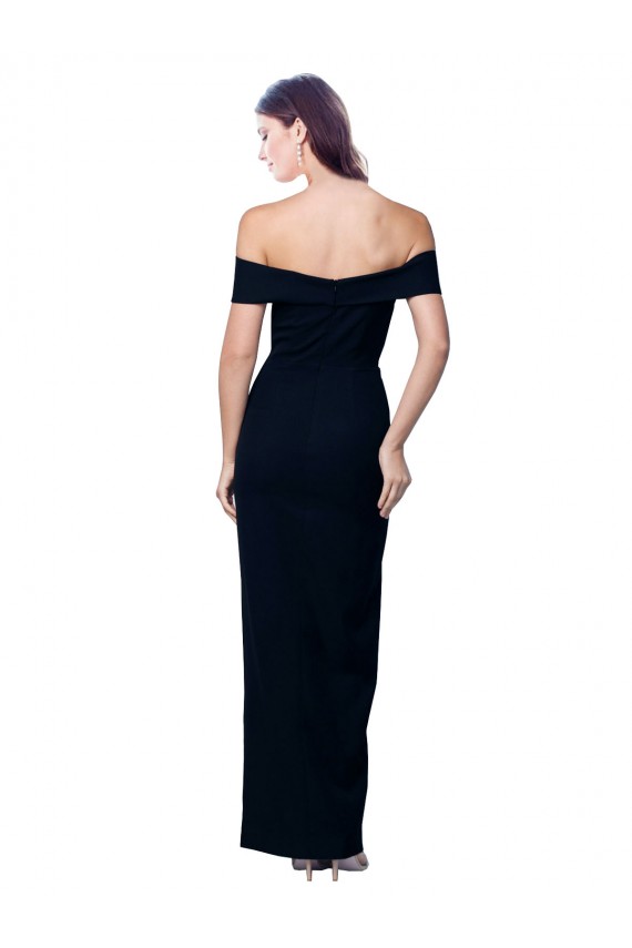 Sleeveless Sweetheart Stretch Crepe Black Long Formal Dress Canada Clearance