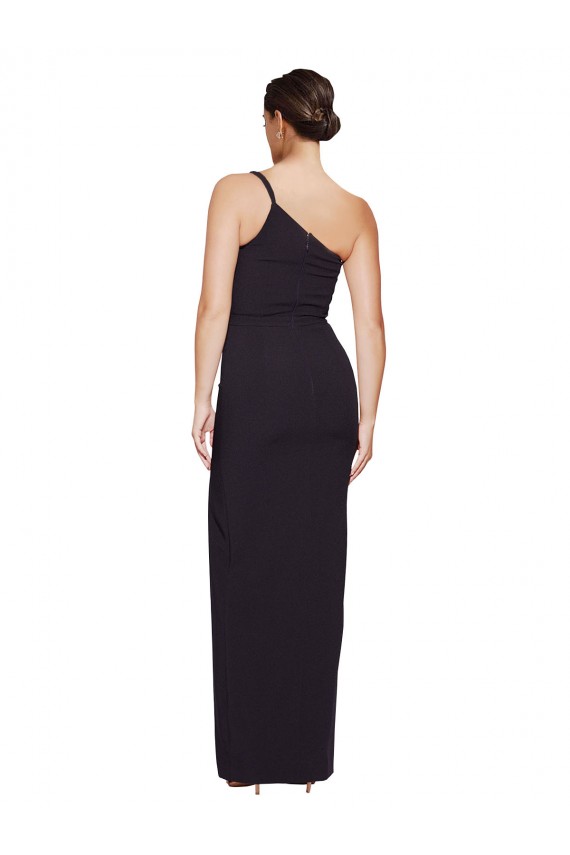 Sleeveless Strapless Stretch Crepe Black Long Formal Evening Dress Canada Clearance