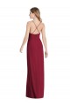 Sleeveless V-Neck Soft Chiffon Burgundy Long Semi Formal Evening Dress Canada Clearance