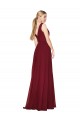 Sleeveless High Neck Soft Chiffon Burgundy Long Formal Dress Canada Clearance