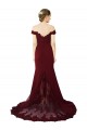 Sleeveless Sweetheart Stretch Crepe & Lace Burgundy Gold Sweep Train Formal Evening Dress Canada Clearance