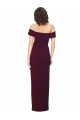 Sleeveless Square Neck Stretch Crepe Burgundy Gold Long Formal Evening Dress Canada Clearance