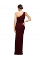 Sleeveless One Shoulder Stretch Crepe Burgundy Gold Long Black Tie Evening Dress Canada Clearance