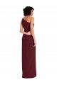 Sleeveless One Shoulder Stretch Crepe Burgundy Gold Long Formal Evening Dress Canada Clearance