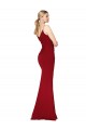 Sleeveless V-Neck Stretch Crepe Burgundy Mermaid Long Formal Evening Dress Canada Clearance