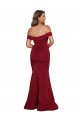 Sleeveless Off the Shoulder Spandex Burgundy Long Formal Plus Size Evening Dress Canada Clearance