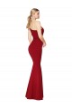 Sleeveless High Neck Stretch Crepe Burgundy Long Formal Evening Dress Canada Clearance