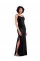 Sleeveless Cowl Neck Stretch Velvet Black Long Black Tie Evening Dress Canada Clearance
