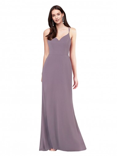 Sleeveless Sweetheart Soft Chiffon Dark Lavender Long Formal Evening Dress Canada Clearance