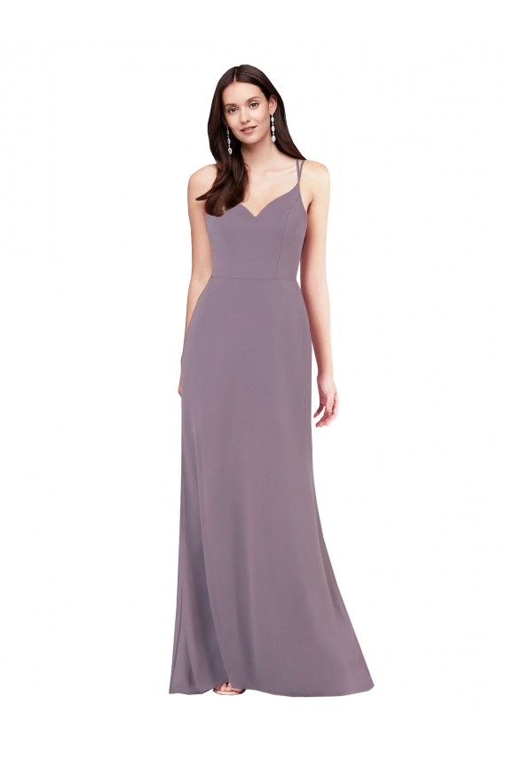 Sleeveless Sweetheart Soft Chiffon Dark Lavender Long Formal Evening Dress Canada Clearance