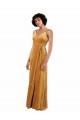 Sleeveless V-Neck Stretch Velvet Gold Long Black Tie Evening Dress Canada Clearance
