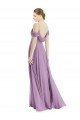 Sleeveless Spaghetti Straps Soft Chiffon Dark Lavender Long Semi Formal Evening Dress Canada Clearance