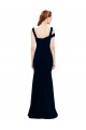 Sleeveless Off the Shoulder Stretch Crepe Dark Navy Long Formal Evening Dress Canada Clearance