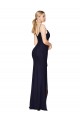 Sleeveless High Neck Soft Chiffon Dark Navy Mermaid Long Evening Dress Canada Clearance