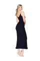 Sleeveless High Neck Soft Chiffon Dark Navy Knee Length Formal Evening Dress Canada Clearance