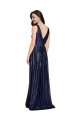 Sleeveless V-Neck Sequin Dark Navy Sheath Long Formal Evening Dress Canada Clearance