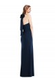 Sleeveless High Neck Stretch Crepe Dark Navy Long Semi Formal Evening Dress Canada Clearance