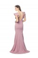 Flutter Sleeves Round Neck Stretch Crepe Dusty Pink Sweep Train Formal Evening Dress Canada Clearance