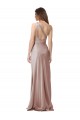 Sleeveless One Shoulder Stretch Satin Dusty Pink Long Formal Evening Dress Canada Clearance