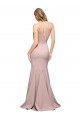 Sleeveless High Neck Stretch Crepe Dusty Pink Sweep Train Formal Evening Dress Canada Clearance