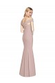 Sleeveless Off the Shoulder Stretch Crepe Dusty Pink Long Semi Formal Evening Dress Canada Clearance