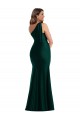 Sleeveless One Shoulder Silky Satin Ever Green Long Formal Plus Size Evening Dress Canada Clearance