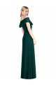 Cold Shoulder Sweetheart Soft Chiffon Ever Green Long Semi Formal Evening Dress Canada Clearance