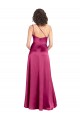 Sleeveless One Shoulder Stretch Satin Fuchsia Long Formal Evening Dress Canada Clearance