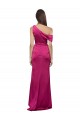 Sleeveless One Shoulder Stretch Satin Fuchsia Long Evening Dress Canada Clearance