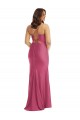 Sleeveless Cowl Neck Silky Satin Fuchsia Long Formal Plus Size Evening Dress Canada Clearance